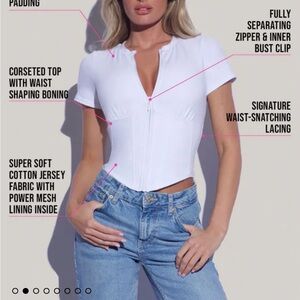 TA3 NWT White Corset Top